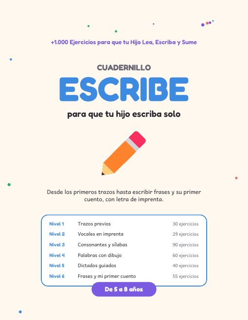 Portada del cuadernillo ESCRIBE